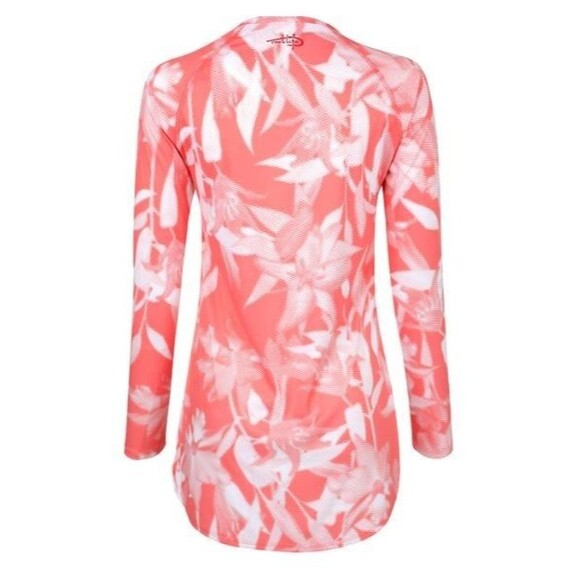 Reel Life Women’s Waterlily Long Sleeve UV Cover Up Pink Floral Size L NWOT - Picture 2 of 8